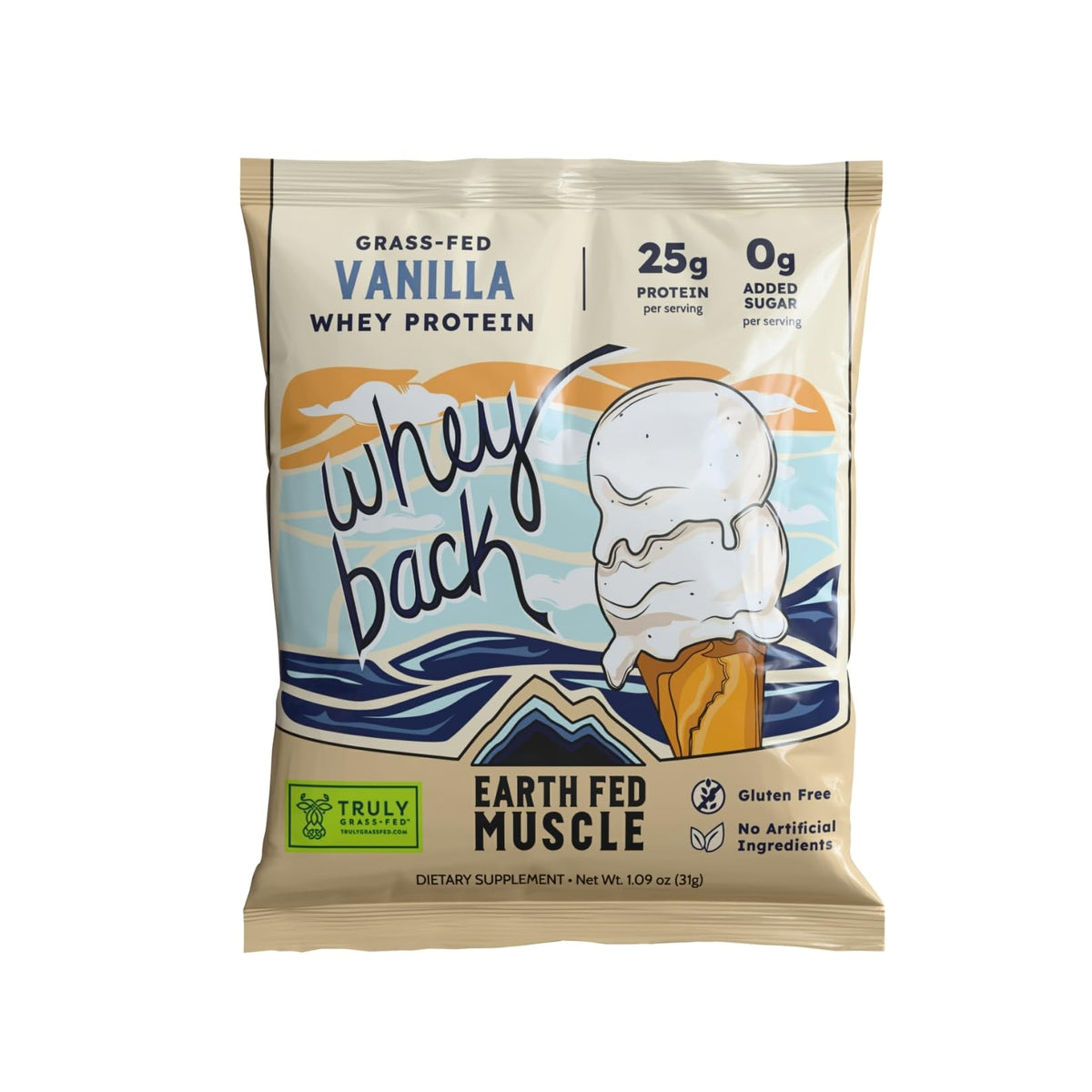 Earth Fed Muscle Whey Back Vanilla Irish Grass Fed Whey Protein Isolate