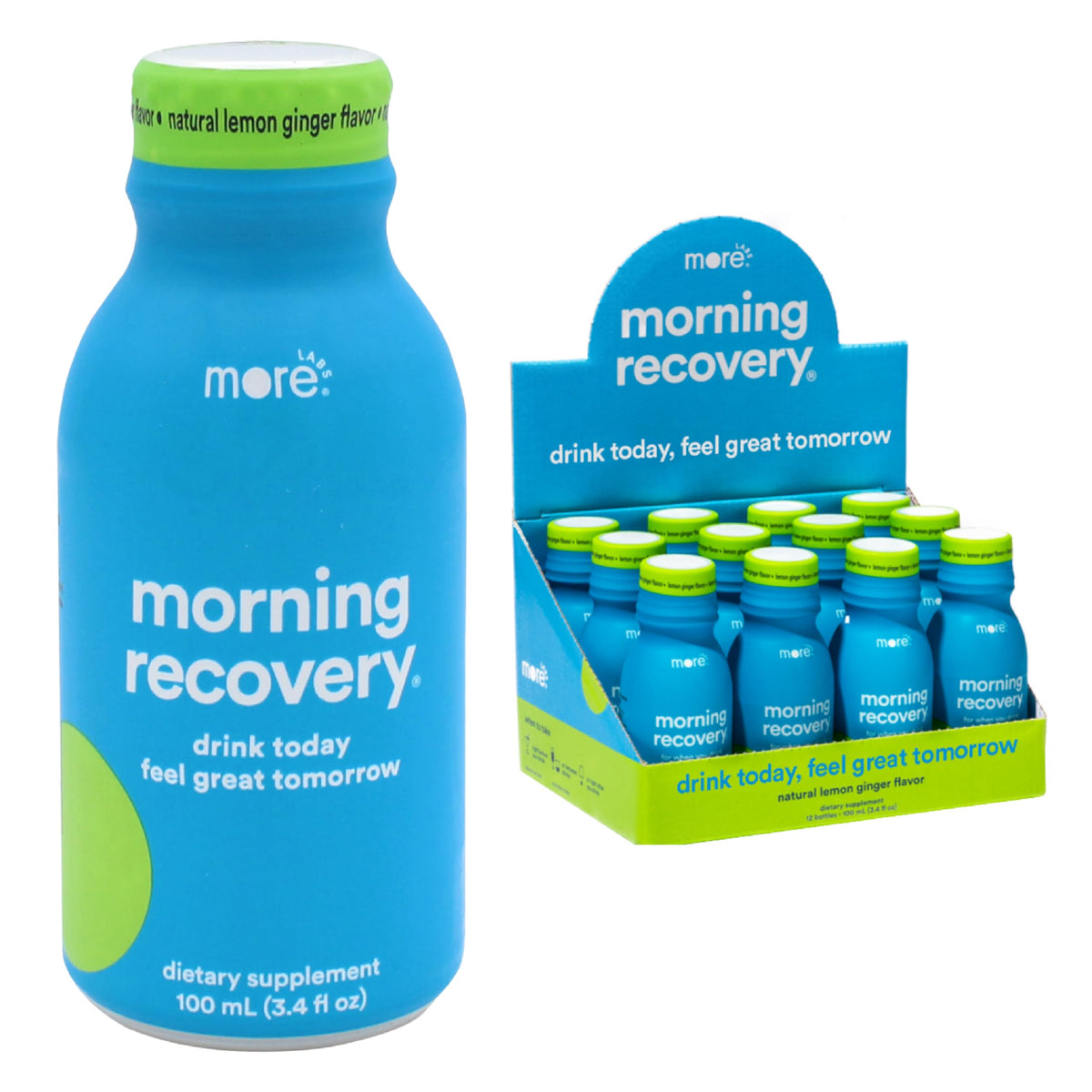 Morning Recovery DHM Electrolyte, Milk Thistle Drink Proprietary Formulation to Hydrate While Drinking, Non GMO, Vegan, Gluten-Free, Sugar-Free Lemon, Pack of 12