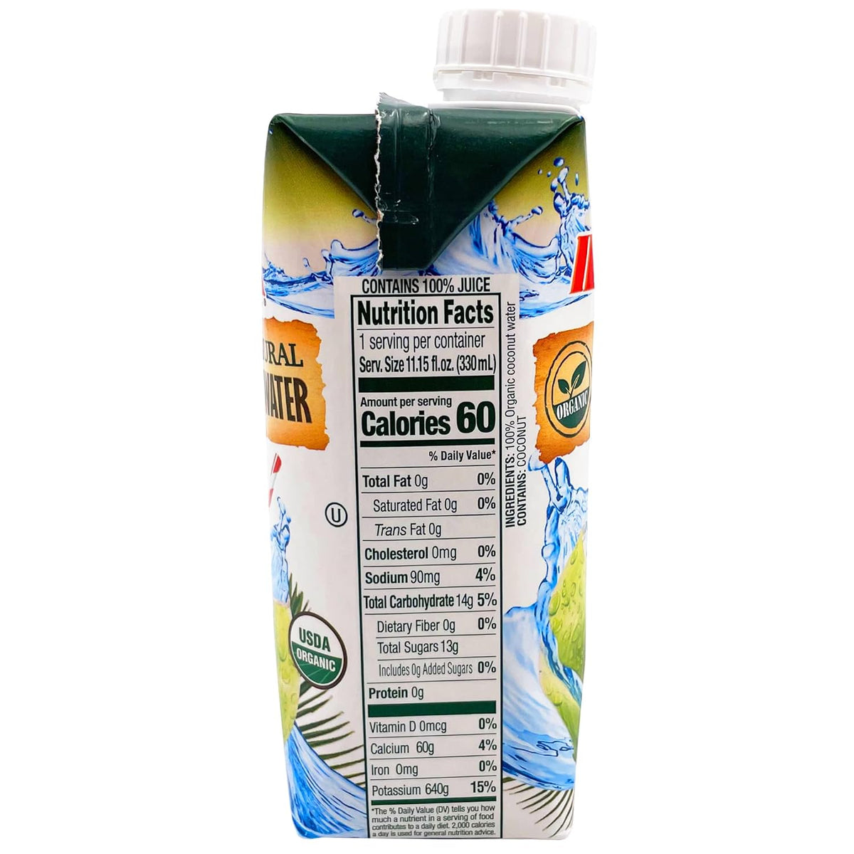 Iberia 100% Pure Organic Coconut Water, 11.1 fl. oz. (Pack of 24)