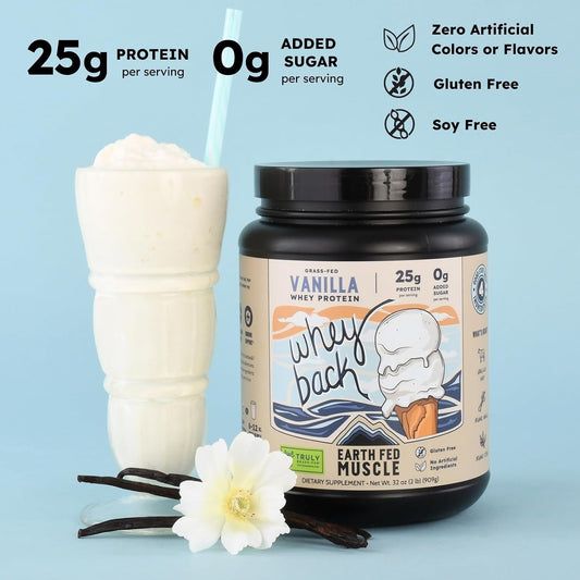 Earth Fed Muscle Whey Back Vanilla Irish Grass Fed Whey Protein Isolate