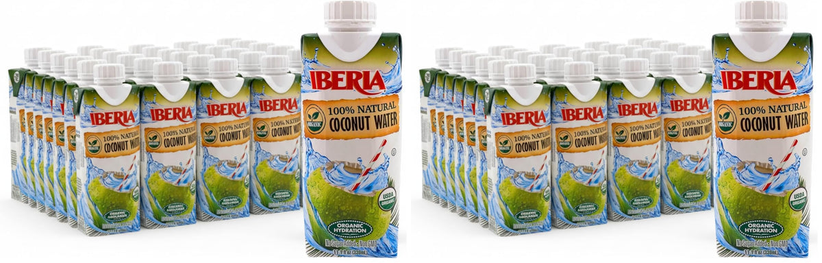Iberia 100% Pure Organic Coconut Water, 11.1 fl. oz. (Pack of 24)