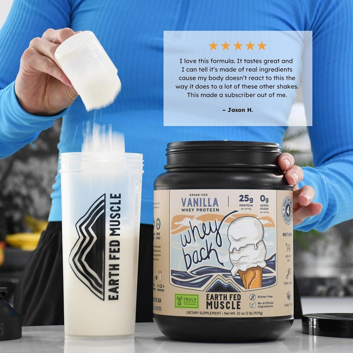 Earth Fed Muscle Whey Back Vanilla Irish Grass Fed Whey Protein Isolate