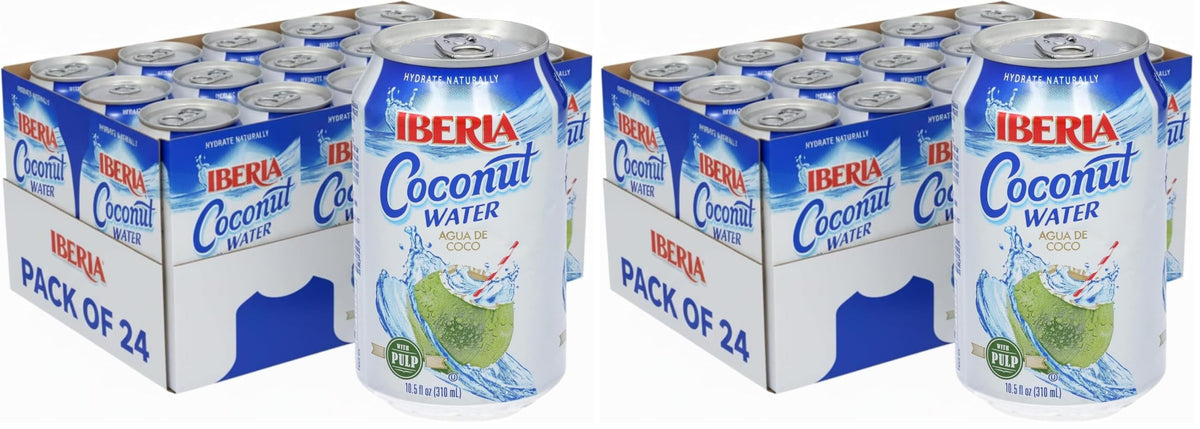 Iberia Coconut Water With Pulp, 10.5 Fl Oz (Pack of 24)