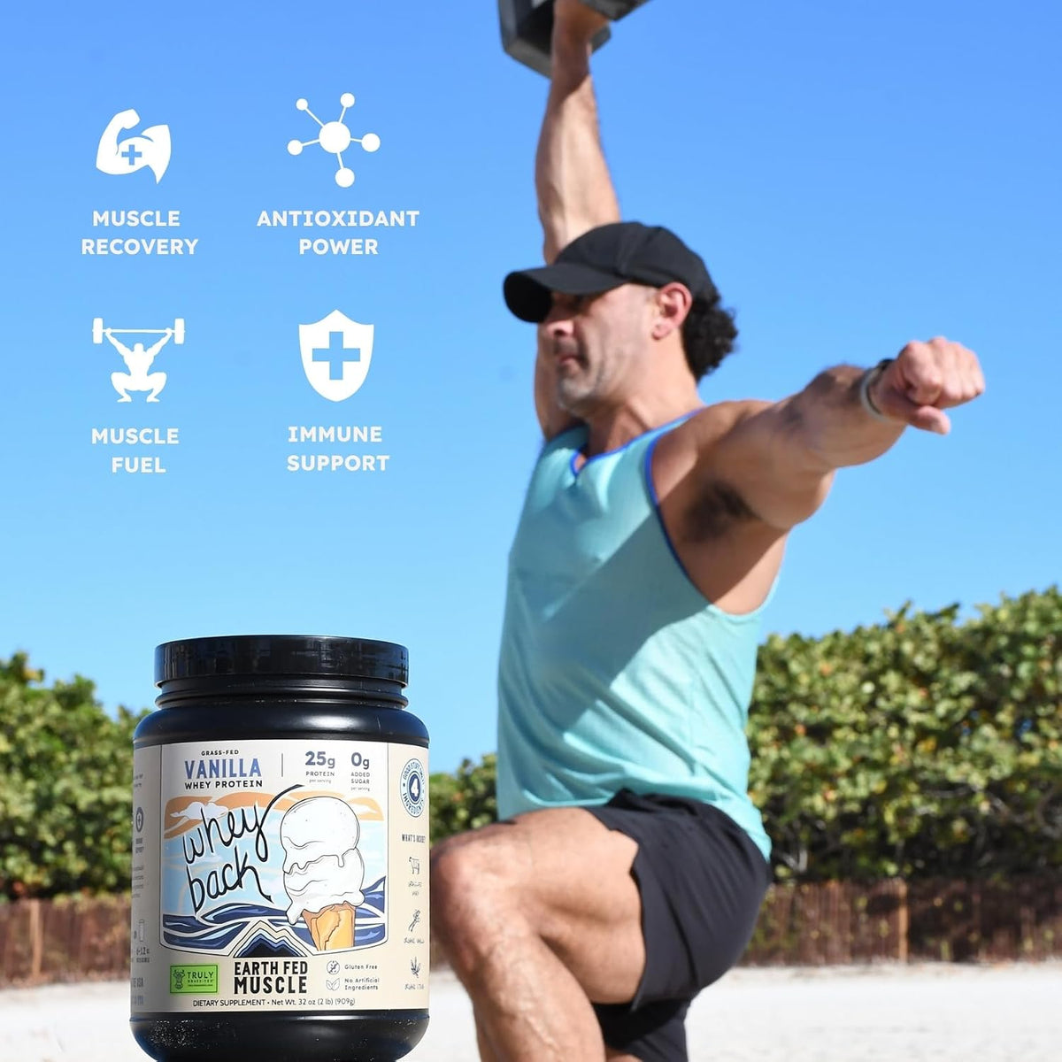 Earth Fed Muscle Whey Back Vanilla Irish Grass Fed Whey Protein Isolate