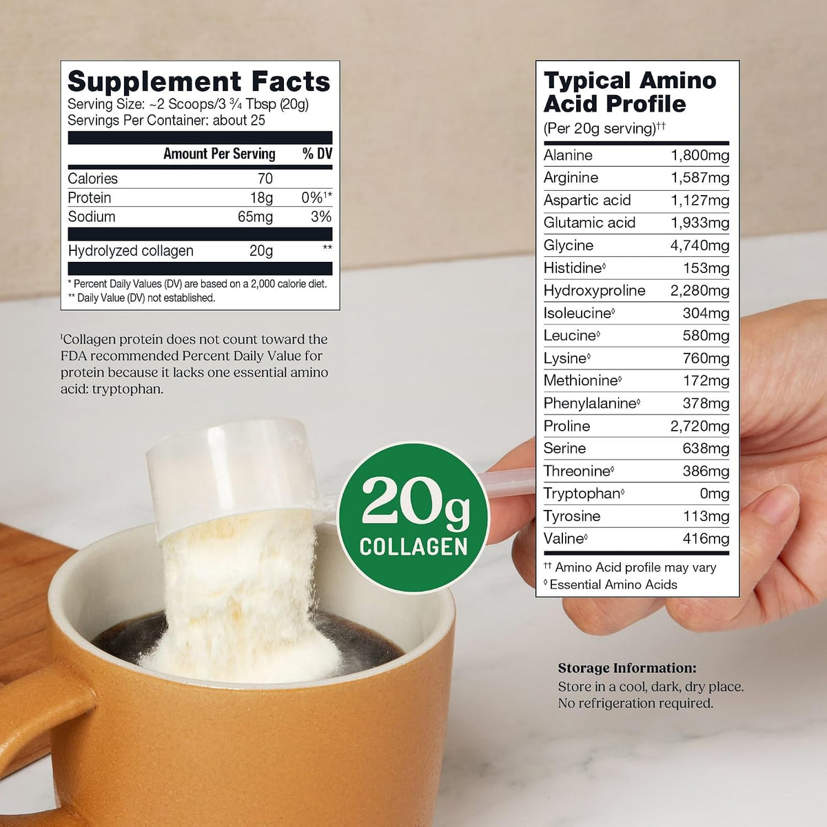 Bulletproof Unflavored Collagen Peptides Protein Powder, 17.6 oz