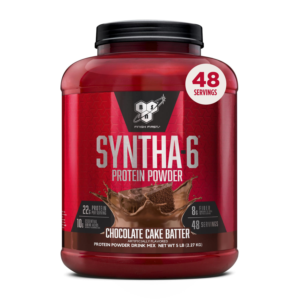 BSN SYNTHA-6 Premium Protein Powder, 6g Fiber, Whey Isolate, 48 Servings