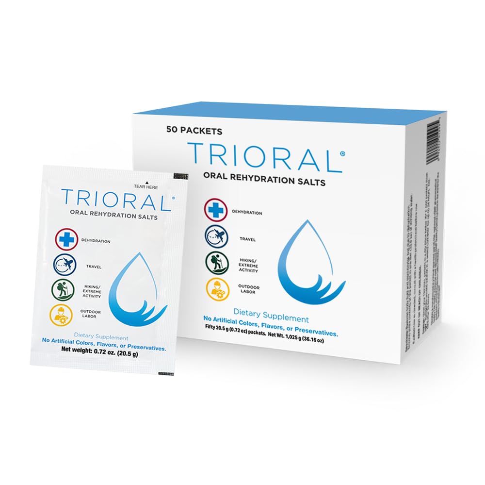 TRIORAL Electrolyte Powder Oral Rehydration Salts, 100 Drink Packets
