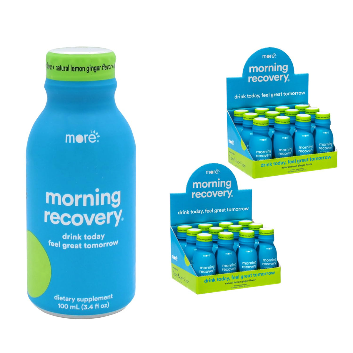 Morning Recovery DHM Electrolyte, Milk Thistle Drink Proprietary Formulation to Hydrate While Drinking, Non GMO, Vegan, Gluten-Free, Sugar-Free Lemon, Pack of 12