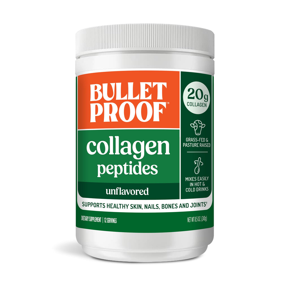 Bulletproof Unflavored Collagen Peptides Protein Powder, 17.6 oz