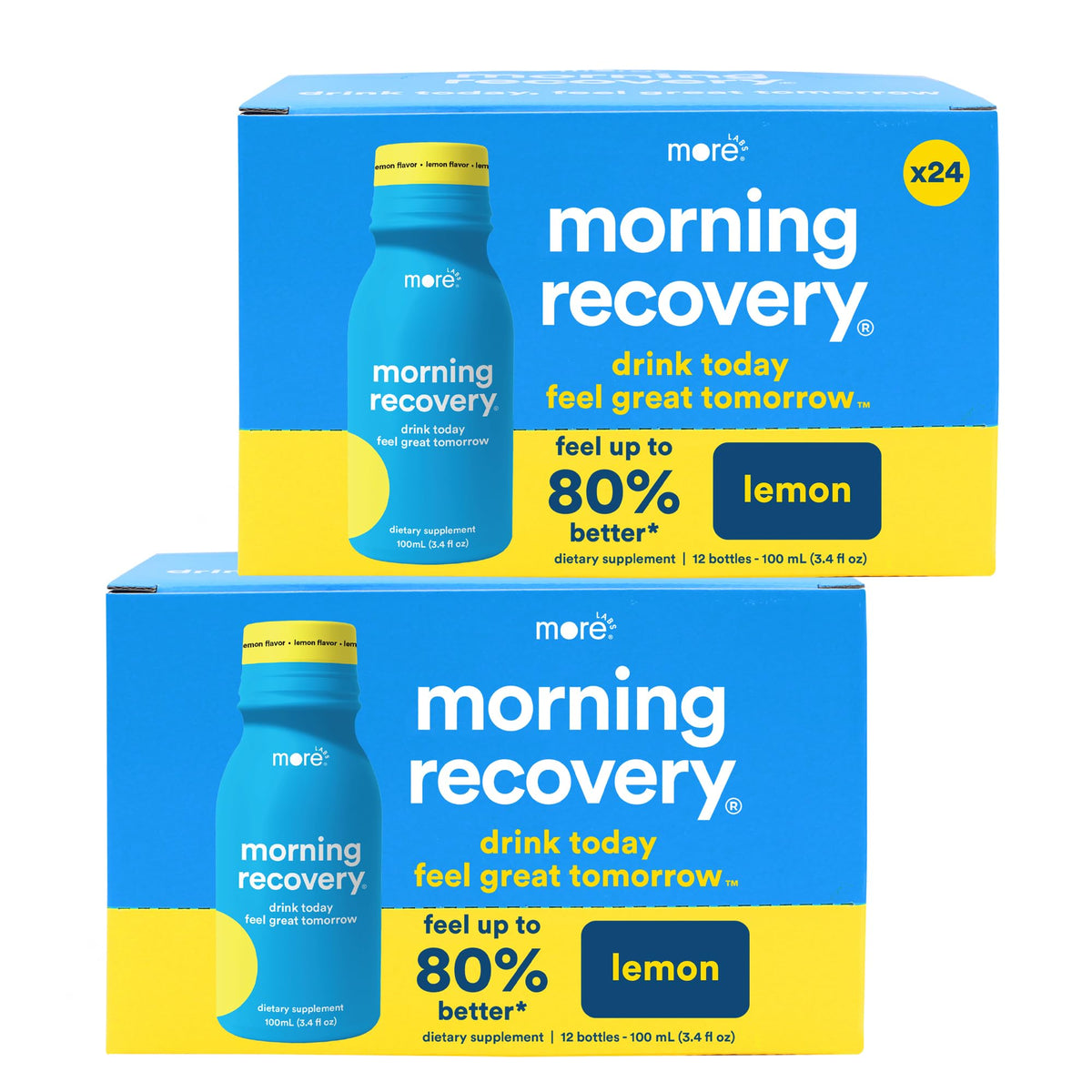 Morning Recovery DHM Electrolyte, Milk Thistle Drink Proprietary Formulation to Hydrate While Drinking, Non GMO, Vegan, Gluten-Free, Sugar-Free Lemon, Pack of 12