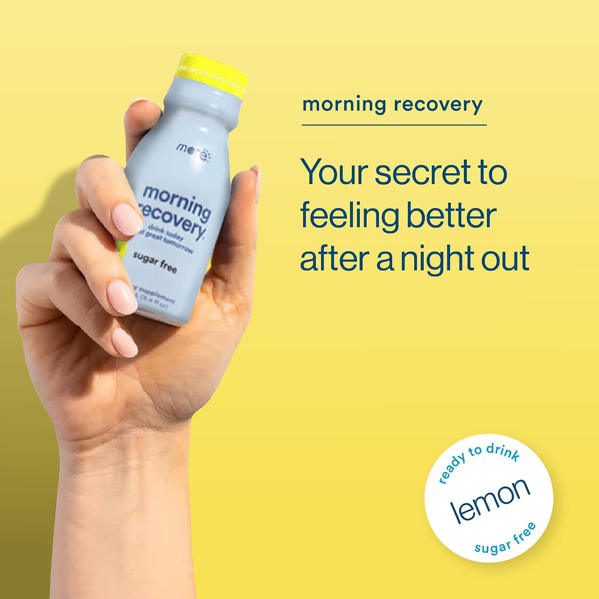 Morning Recovery DHM Electrolyte, Milk Thistle Drink Proprietary Formulation to Hydrate While Drinking, Non GMO, Vegan, Gluten-Free, Sugar-Free Lemon, Pack of 12