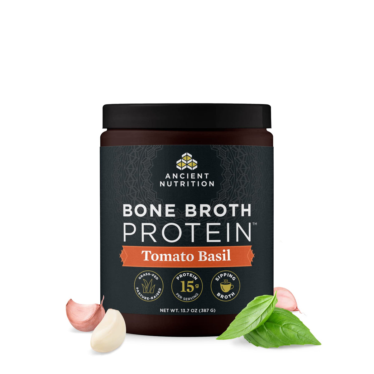 Ancient Nutrition Grass Fed Bone Broth Protein Powder, Vanilla