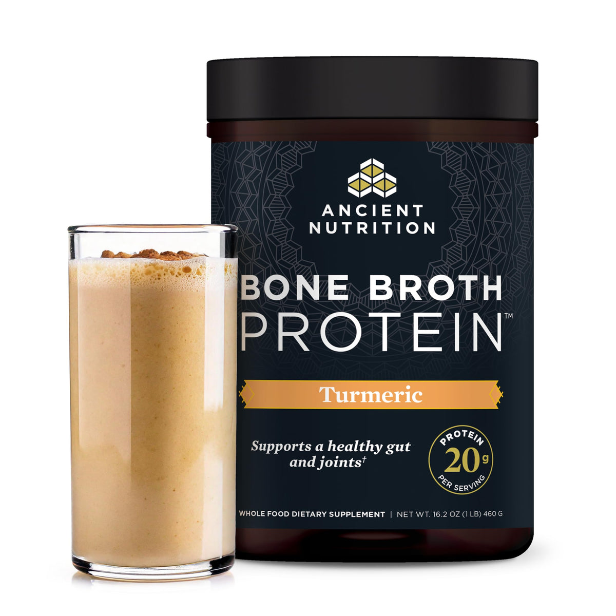 Ancient Nutrition Grass Fed Bone Broth Protein Powder, Vanilla