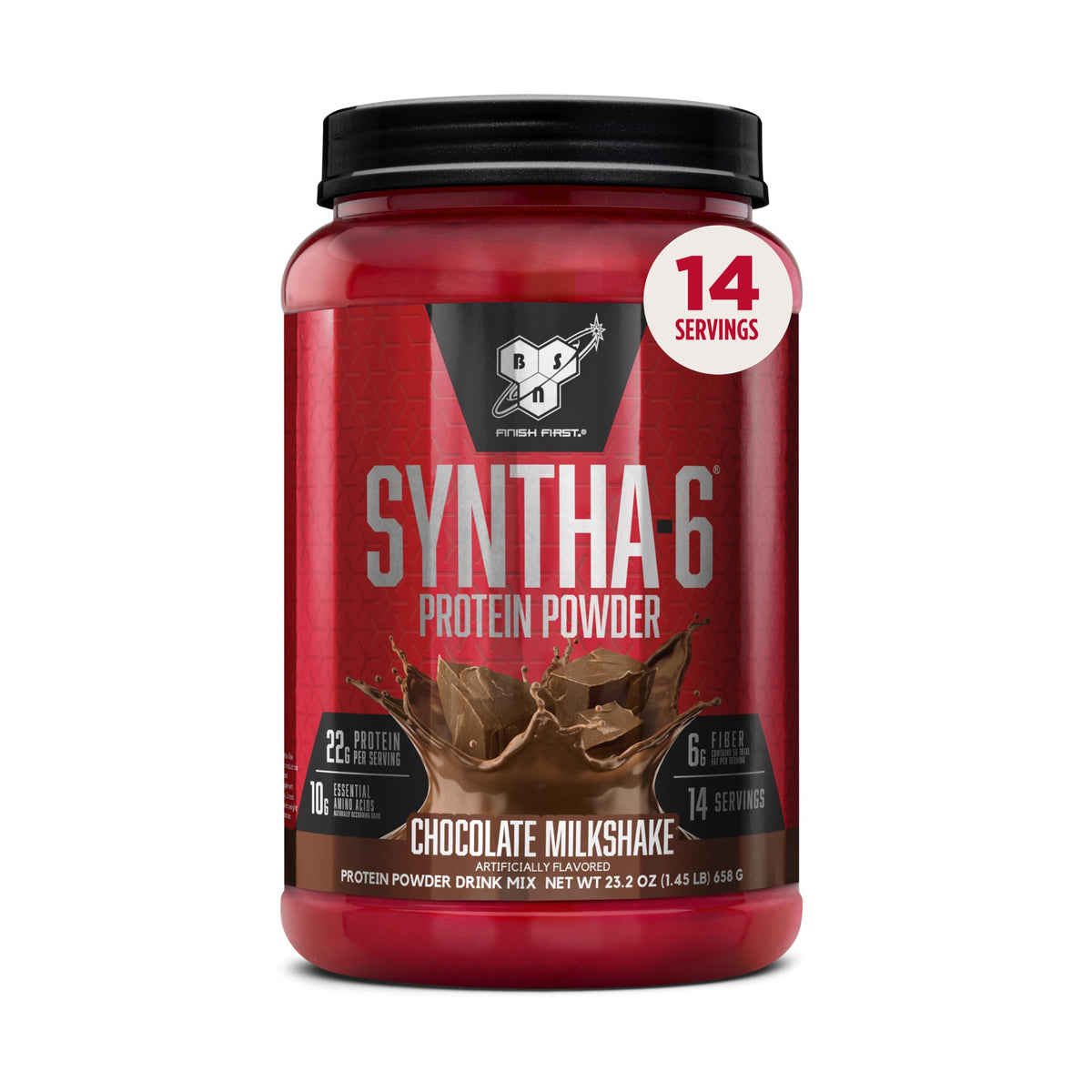 BSN SYNTHA-6 Premium Protein Powder, 6g Fiber, Whey Isolate, 48 Servings