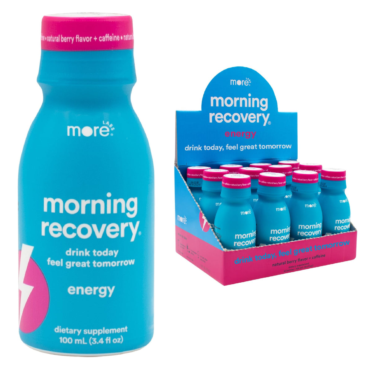 Morning Recovery DHM Electrolyte, Milk Thistle Drink Proprietary Formulation to Hydrate While Drinking, Non GMO, Vegan, Gluten-Free, Sugar-Free Lemon, Pack of 12