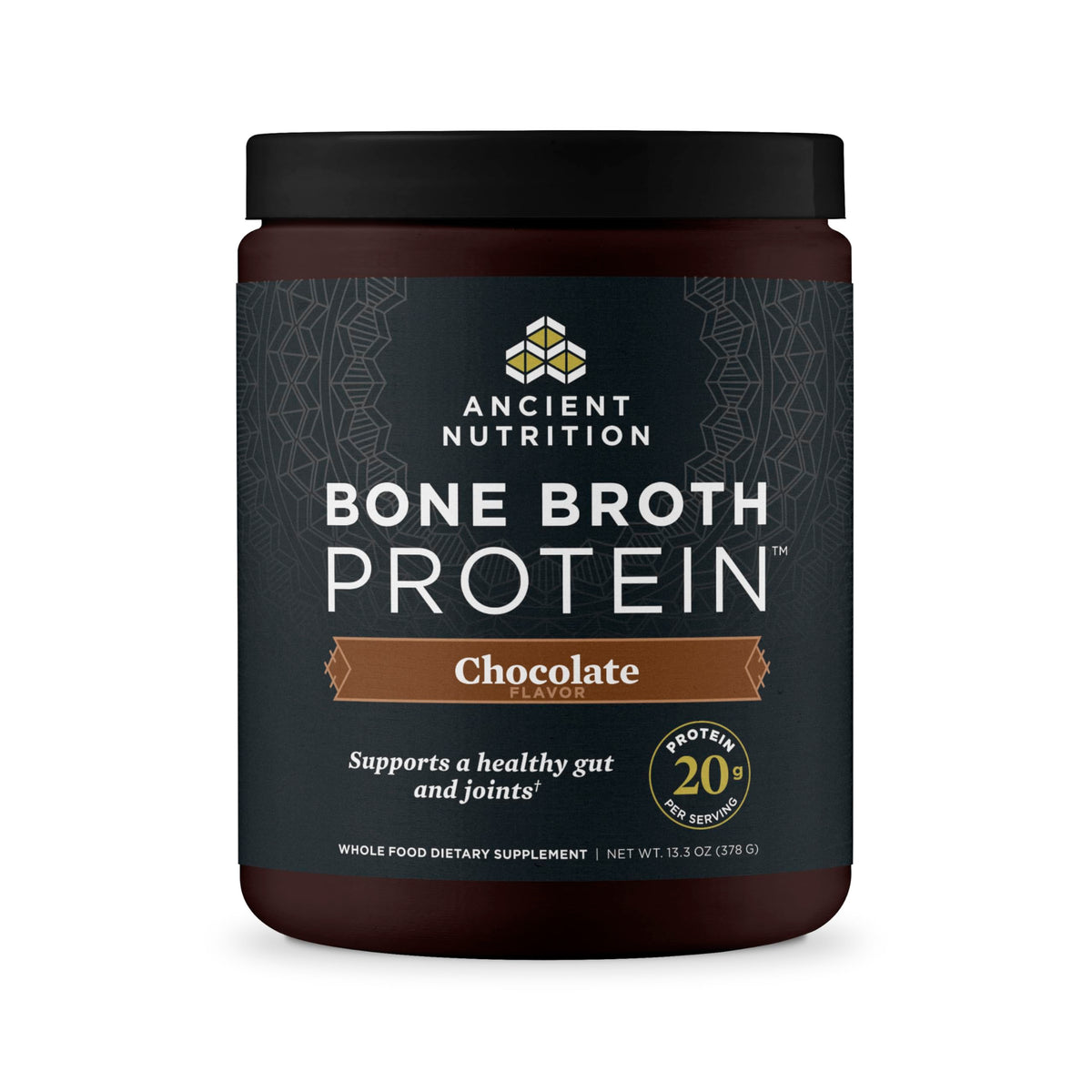 Ancient Nutrition Grass Fed Bone Broth Protein Powder, Vanilla