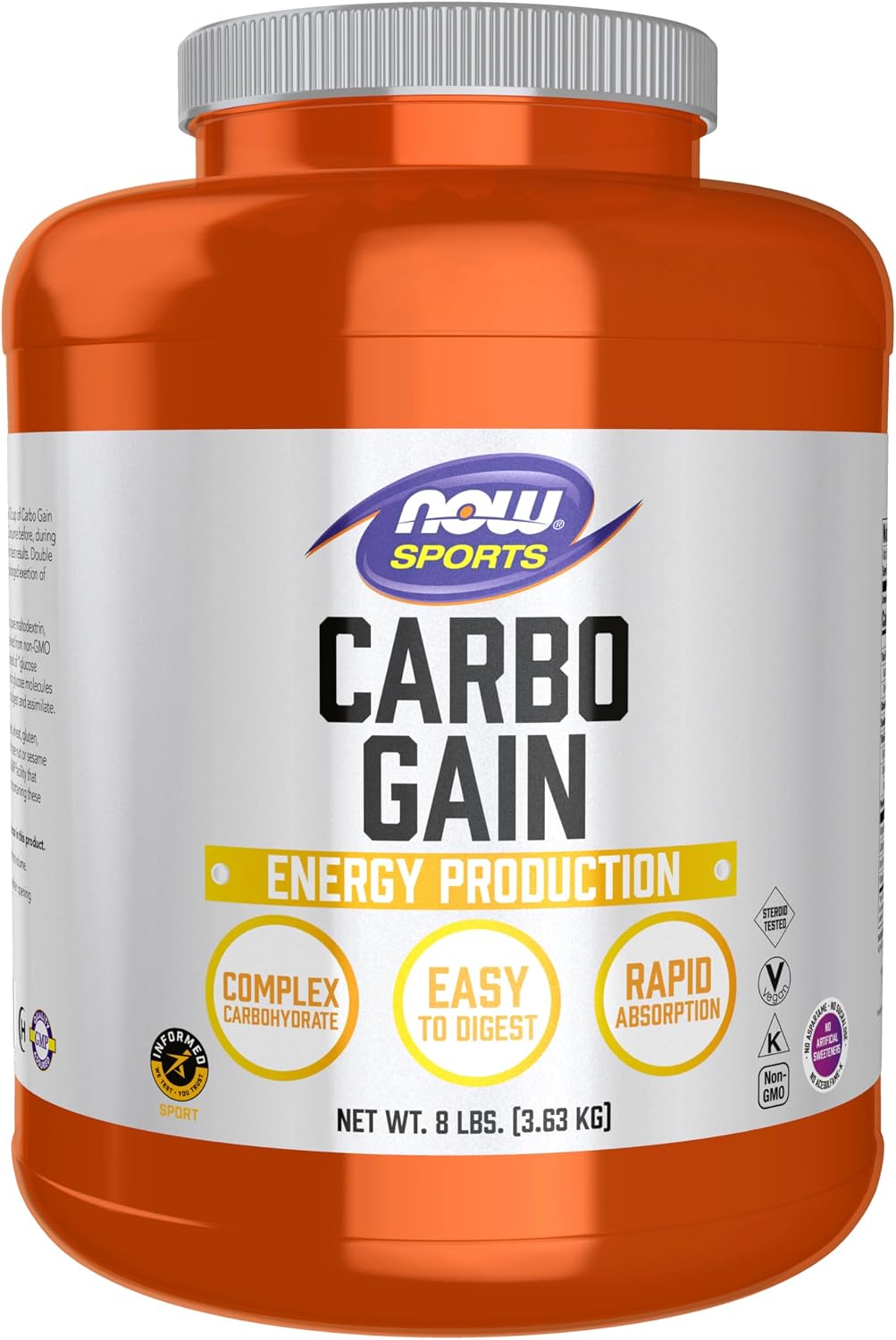NOW Sports, Carbo Gain Powder, Complex Carb, Energy Production, 8 lbs