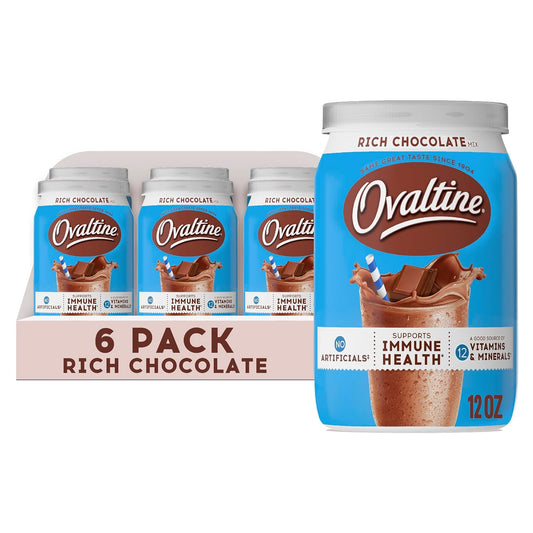 Ovaltine Rich Chocolate, 12-Ounce Tubs (Pack of 6)