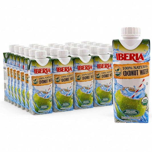 Iberia 100% Pure Organic Coconut Water, 11.1 fl. oz. (Pack of 24)