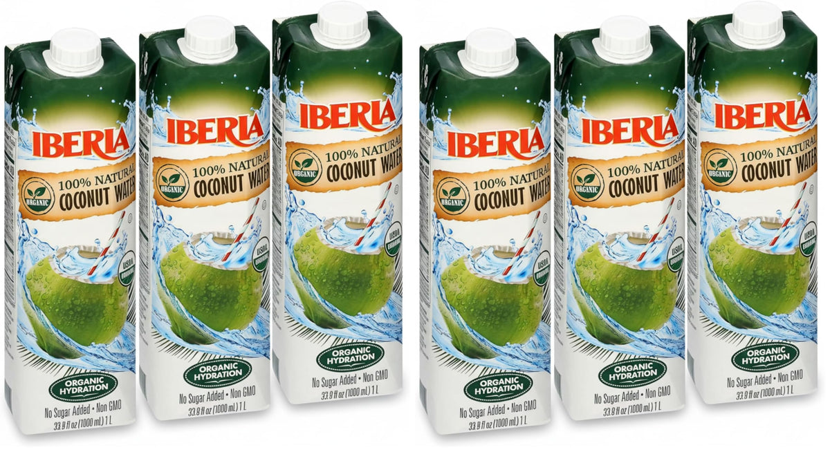 Iberia 100% Pure Organic Coconut Water, 11.1 fl. oz. (Pack of 24)