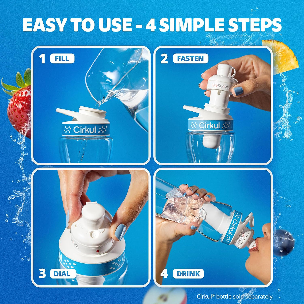Cirkul Variety Pack Bundle, Flavored Water Cartridge 18-Pack (LifeSip, FitSip, GoSip), No Sugar, Zero Calorie Drink Mix